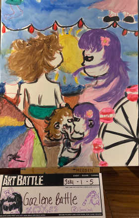 Gazlene Battle · AB3014-1-5 · Round 1 Easel 5